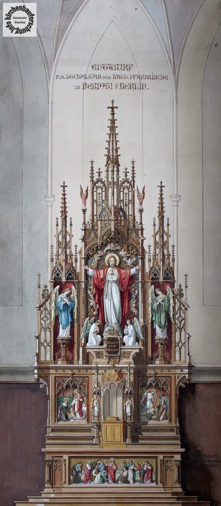 Mayer`sche Hofkunstanstalt, Entwurf, Altar, Hochaltar, Herz Jesu