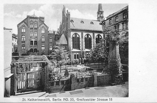 Kirchenführung, Mater Dolorosa, Katharinenstift, St. Gertrud, Greifswalderstraße, Berlin, kirchenbauforschung.info